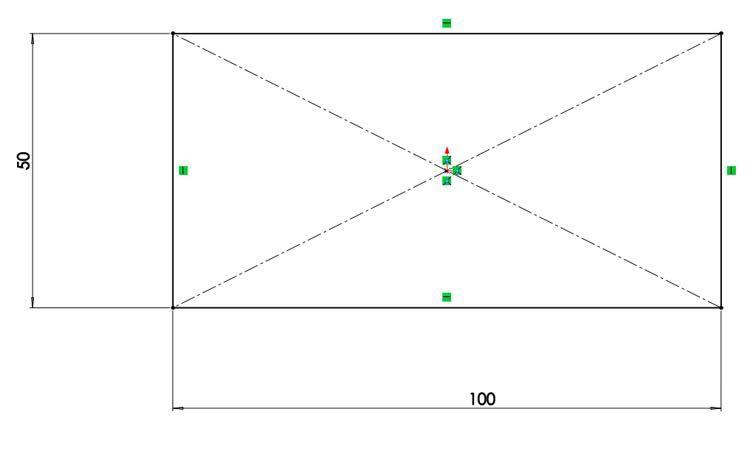 نحوه کشیدن اسکچ مستطیل از مرکز در نرم افزار سالیدورک